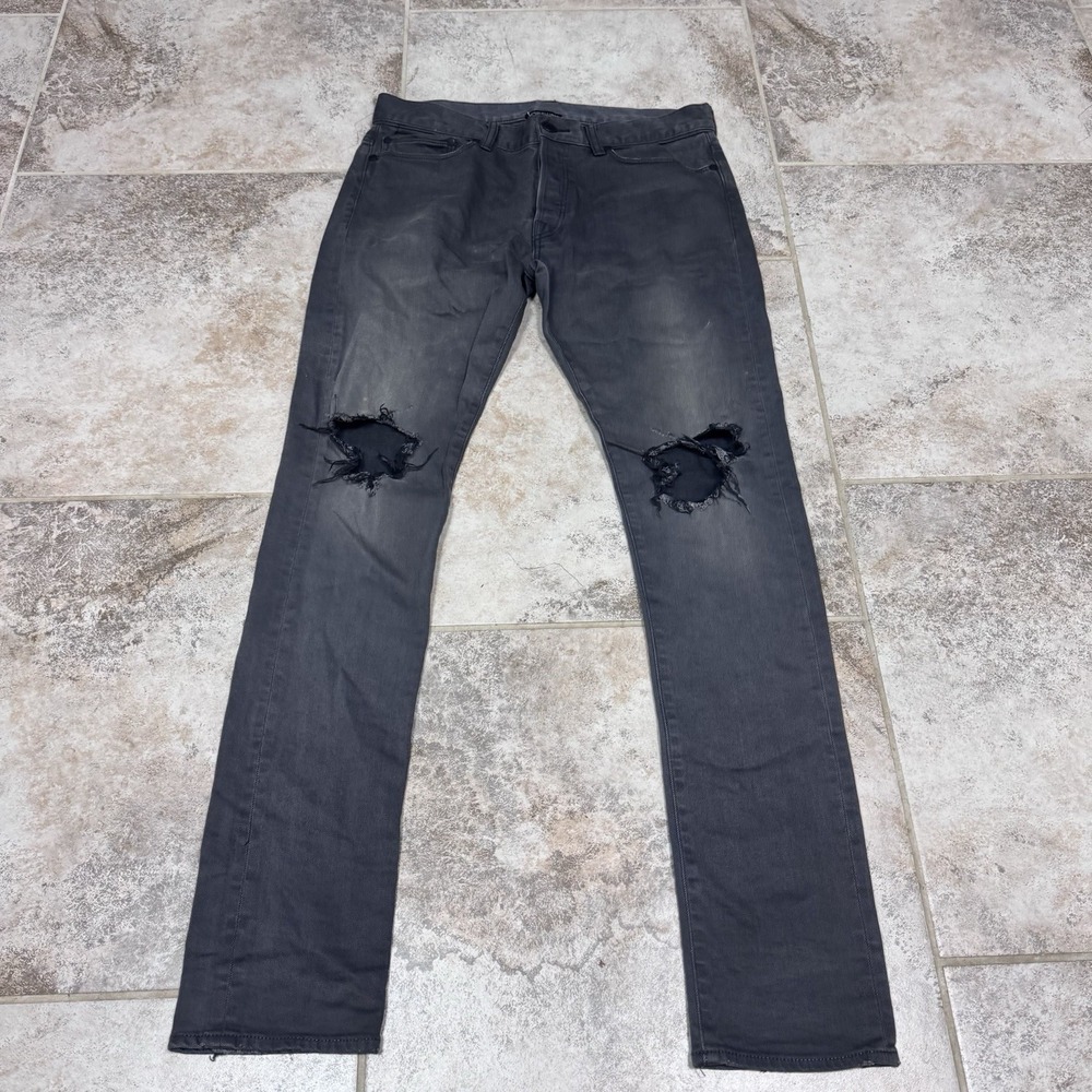 John Elliot‎ Cast 2 Jeans Mens 32x33 Grey Faded Distressed Denim Grunge Straight